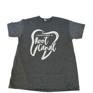 Men’s unisex tshirt short sleeve” I survived a root canal” dental  graphic tee